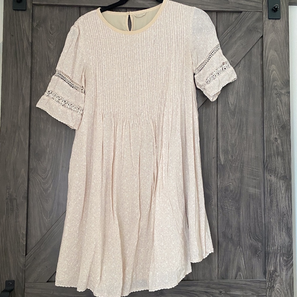 Anthropologie Cream Midi Dress